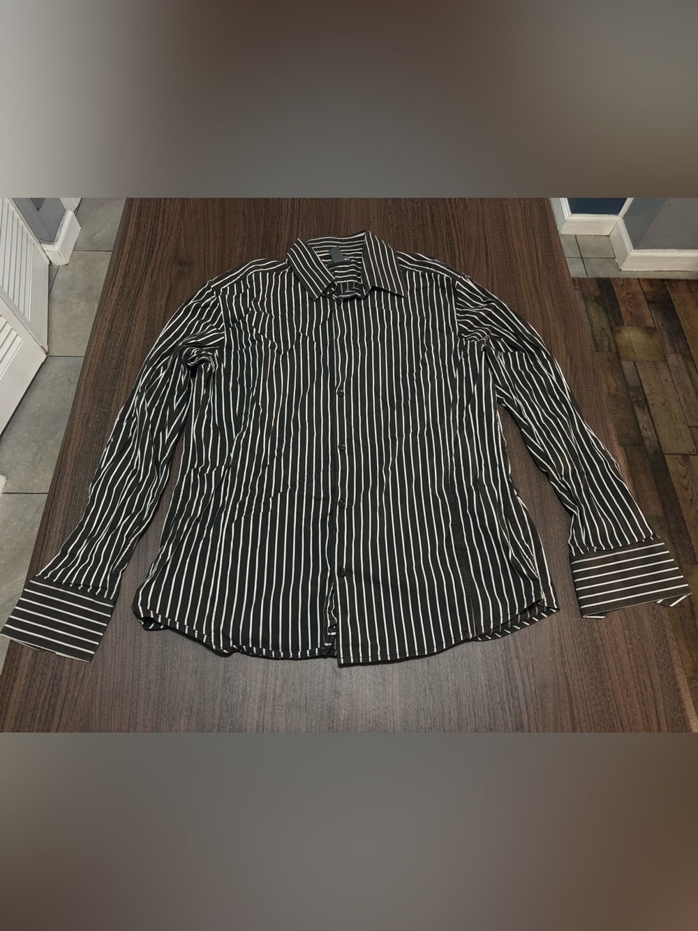 H&M Men's Striped Long Sleeve Button-Up Shirt Size XL